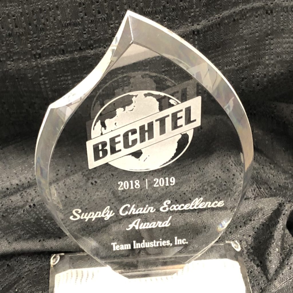 Bechtel 2019 Supply Change Excellence Award