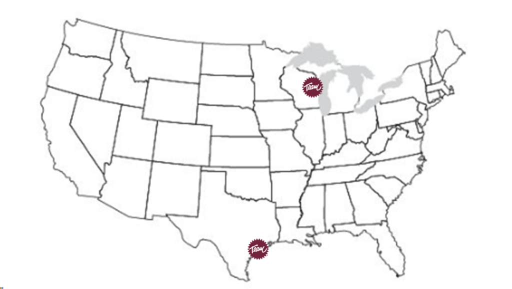 Team USA map TEAM Industries Inc.